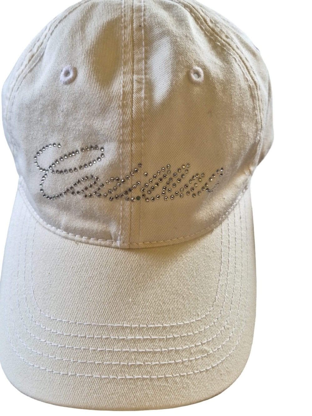 Cadillac Rhinestone Script Baseball Cap - Cream - Picture 3 of 7